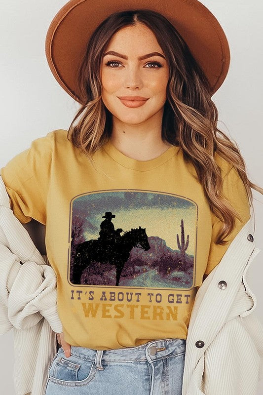 Its About To Get Western Cowboy Graphic T Shirts