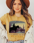 Its About To Get Western Cowboy Graphic T Shirts