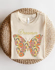 Dream Floral Butterfly Graphic T Shirts