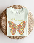 Dream Floral Butterfly Graphic T Shirts