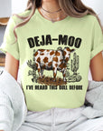 Deja Moo Bull Western Cow Graphic T Shirts