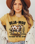 Deja Moo Bull Western Cow Graphic T Shirts