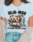 Deja Moo Bull Western Cow Graphic T Shirts