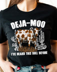 Deja Moo Bull Western Cow Graphic T Shirts