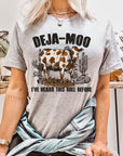 Deja Moo Bull Western Cow Graphic T Shirts