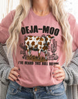 Deja Moo Bull Western Cow Graphic T Shirts