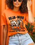 Deja Moo Bull Western Cow Graphic T Shirts