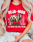 Deja Moo Bull Western Cow Graphic T Shirts