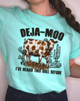 Deja Moo Bull Western Cow Graphic T Shirts