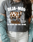 Deja Moo Bull Western Cow Graphic T Shirts