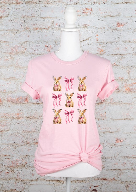 PLUS Easter Bunny Pink Bow Graphic Tee