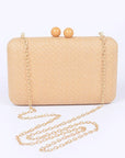 Faux Straw Iconic Box Clutch