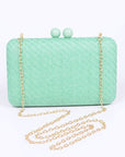 Faux Straw Iconic Box Clutch