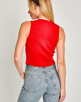 LE LIS Satin Bow Detail Sleeveless Sweater Top