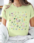 Retro Wildflower Chicken Graphic T Shirts