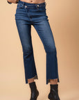 Insane Gene Crossover Step Hem Crop Boot Cut Jeans