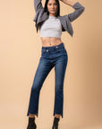 Insane Gene Crossover Step Hem Crop Boot Cut Jeans