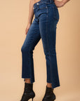 Insane Gene Crossover Step Hem Crop Boot Cut Jeans