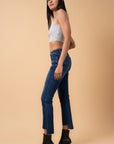 Insane Gene Crossover Step Hem Crop Boot Cut Jeans