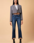 Insane Gene Crossover Step Hem Crop Boot Cut Jeans