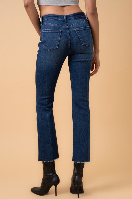 Insane Gene Crossover Step Hem Crop Boot Cut Jeans