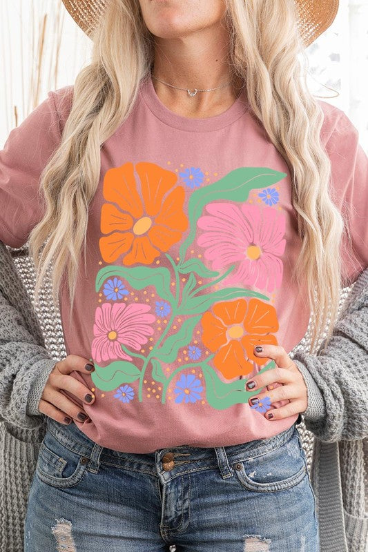 Boho Floral Spring Flowers Graphic T Shirts