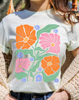 Boho Floral Spring Flowers Graphic T Shirts