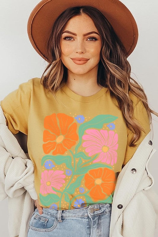 Boho Floral Spring Flowers Graphic T Shirts