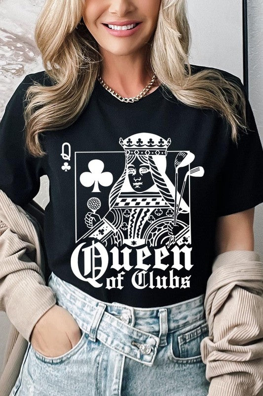 Playing Card Queen Golf Clubs Graphic T Shirts