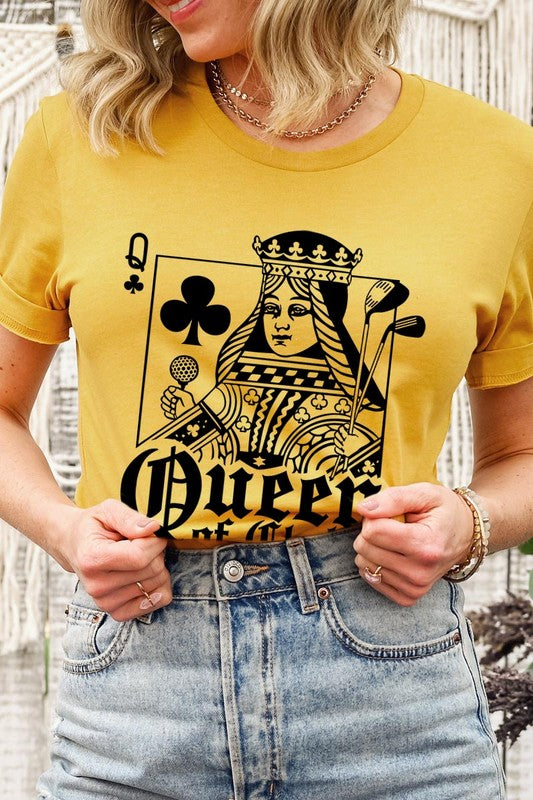 Playing Card Queen Golf Clubs Graphic T Shirts