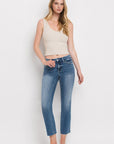 VERVET by Flying Monkey Mid Rise Crop Slim Straight Jeans