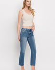 VERVET by Flying Monkey Mid Rise Crop Slim Straight Jeans