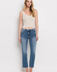 VERVET by Flying Monkey Mid Rise Crop Slim Straight Jeans