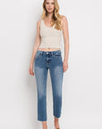 VERVET by Flying Monkey Mid Rise Crop Slim Straight Jeans