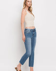 VERVET by Flying Monkey Mid Rise Crop Slim Straight Jeans