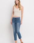 VERVET by Flying Monkey Mid Rise Crop Slim Straight Jeans