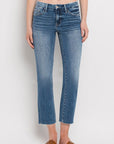 VERVET by Flying Monkey Mid Rise Crop Slim Straight Jeans