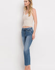 VERVET by Flying Monkey Mid Rise Crop Slim Straight Jeans