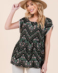 Pom Pom Lace Detailed Textured Woven Tunic