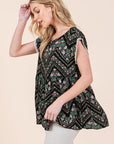 Pom Pom Lace Detailed Textured Woven Tunic