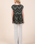 Pom Pom Lace Detailed Textured Woven Tunic