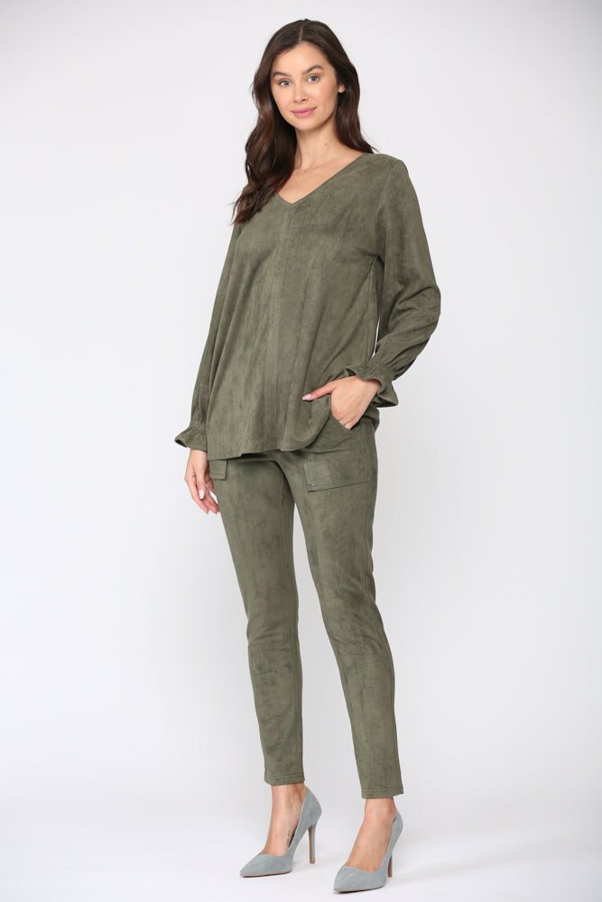 Amelia Stretch Suede Pant