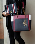 MKF Rochelle Color Block Tote with Wristlet Mia K