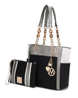 MKF Rochelle Color Block Tote with Wristlet Mia K