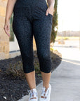 Julia Rose Black Leopard CAPRI with POCKETS