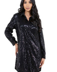 Sexy Sequin Shirt Dress by Claude