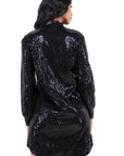 Sexy Sequin Shirt Dress by Claude