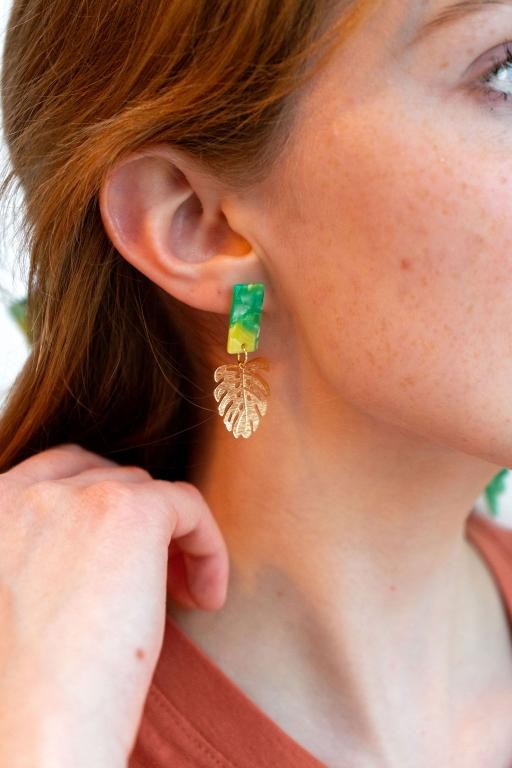 Mini Belize Earrings - Green