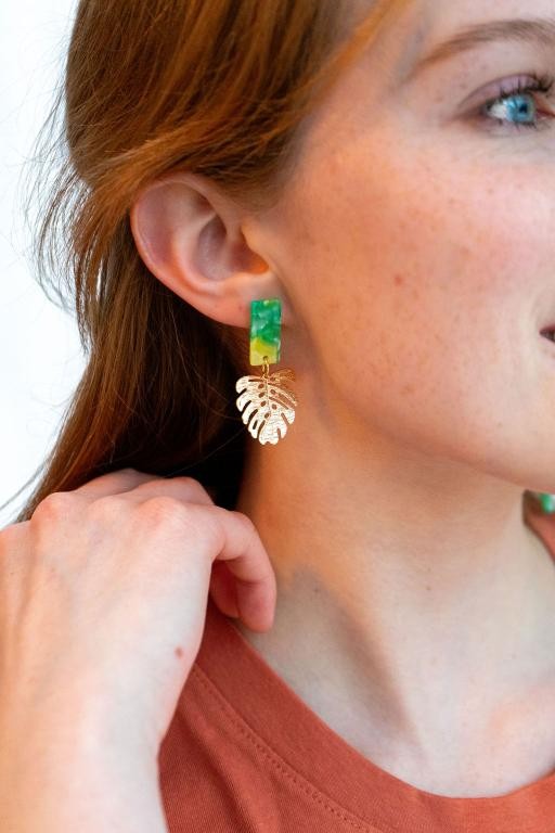 Mini Belize Earrings - Green