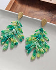 Palm Earrings - Green